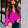 Clothing * | Tych-001 Work Life Balance V-Neck Blouse Orchid Tops