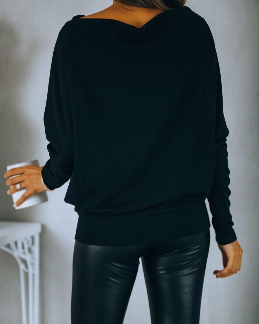 Clothing * | Tych-001 Tops Grateful Dolman Knit Top Black