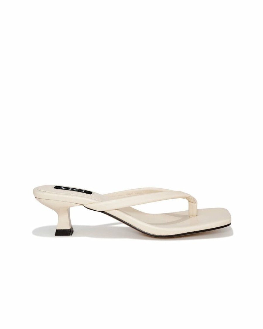 Shoes * | Prim-001 Story Square Toe Heeled Sandal Stone Final Sale