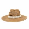 Accessories * | Fame-001 The Vacation Shop Bondi Lace Straw Hat Tan Final Sale