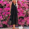 Clothing * | &Mer-001 Ballard Cotton Blend Pocketed Tiered Midi Dress Black Final Sale