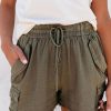 Clothing * | Thre-001 Tomboy Linen Blend Pocketed Cargo Shorts Everyday Essentials