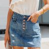 Clothing * | Salt-001 Kynlee Distressed Denim Mini Skirt