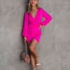 Clothing * | Dee-001 Dresses Didi Satin Drape Mini Dress Bright Fuchsia