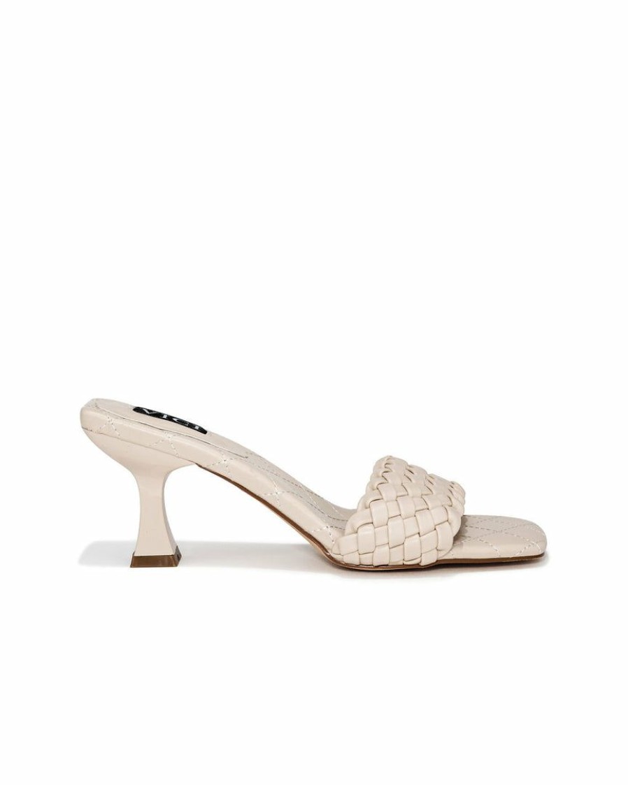 Shoes * | Prim-001 Shoes Wanda Woven Square Toe Heeled Sandal Final Sale