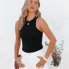 Clothing * | Tych-001 Erin Knit Racerback Tank Black- Final Sale Vici Exclusives