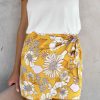 Clothing * | On T-001 Sunny Daze Goldie Garden Satin Floral Mini Skirt