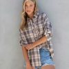 Clothing * | Pape-001 Tops Friday Night Lights Plaid Button Down Top