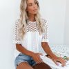 Clothing * | Fate-001 Russian River Crochet Panel Blouse Sunny Daze