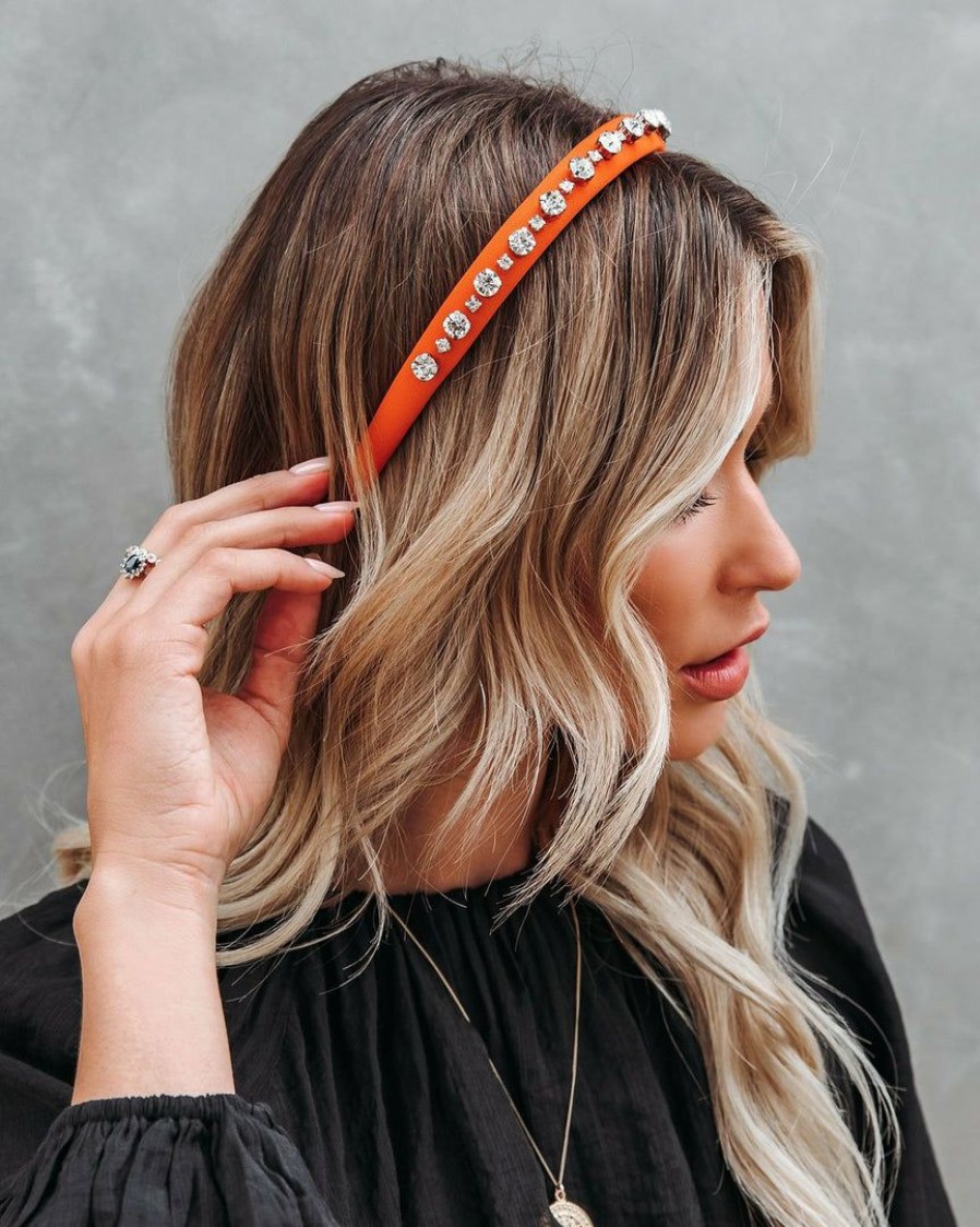 Accessories * | Acce-001 Serenade Embellished Headband Orange Final Sale Accessories