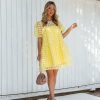 Clothing * | Endl-001 Stevens Puff Sleeve Babydoll Dress Yellow- Final Sale