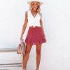 Clothing * | Dres-001 Lenore Floral Ruffle Mini Skort Red Combo Final Sale Shorts