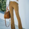 Clothing * | Newb-001 Sophie High Rise Bell Bottom Corduroy Pants Camel Bottoms