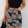 Clothing * | Fate-001 Bottoms Calvet Floral Ruched Mini Skirt