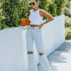 Clothing * | By T-001 Kiki Knit Crop Top White Everyday Essentials