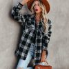 Clothing * | Thre-001 Coats & Jackets Zinny Pocketed Plaid Coat