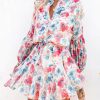 Clothing * | Fate Inc Dresses Give It A Whirl Adjustable Balloon Sleeve Chiffon Dress